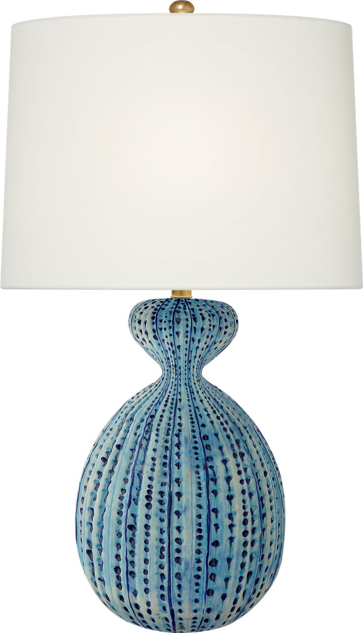 Gannet Table Lamp | Pebbled Aquamarine | Linen Shade
