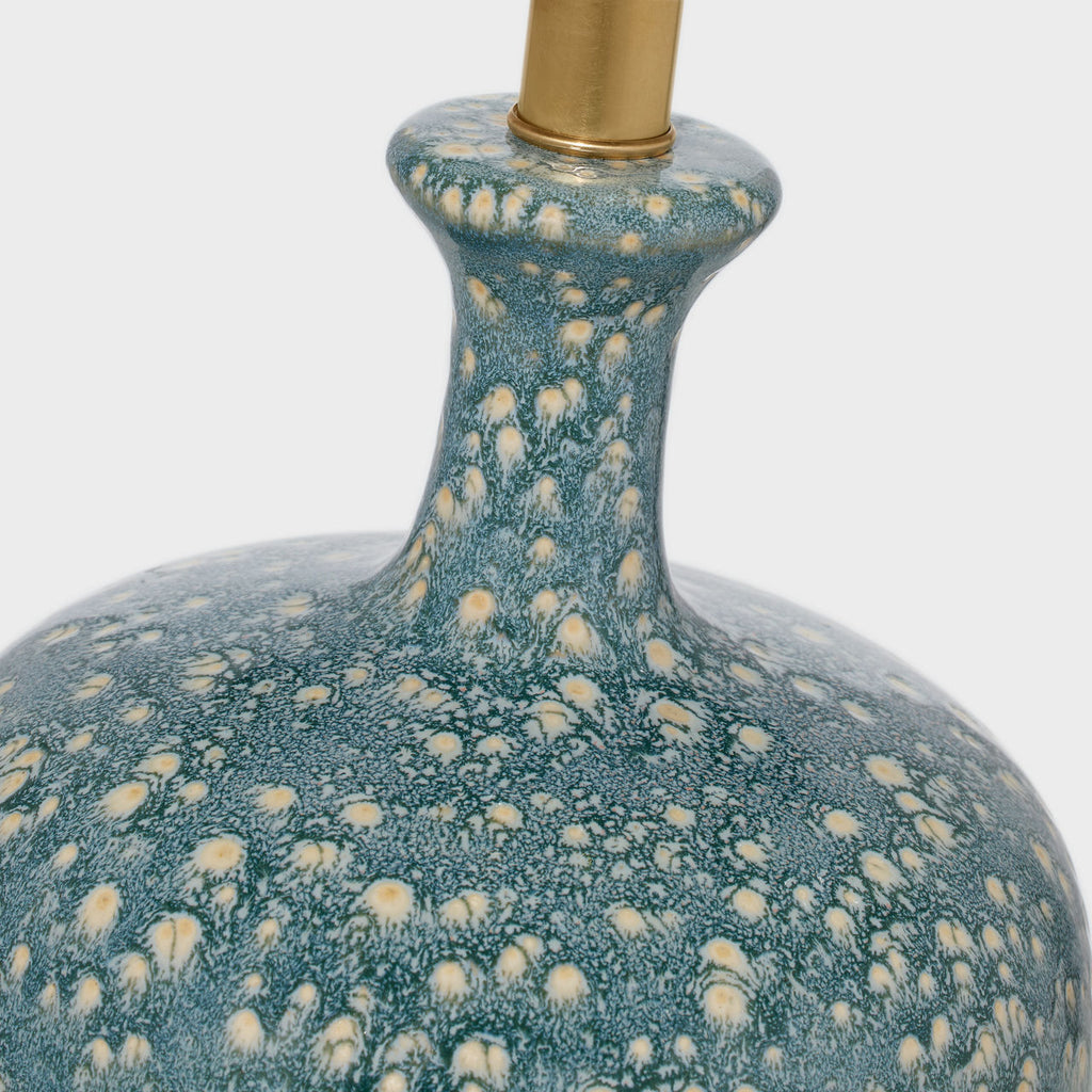 Culloden Table Lamp | Blue Lagoon | Linen Shade