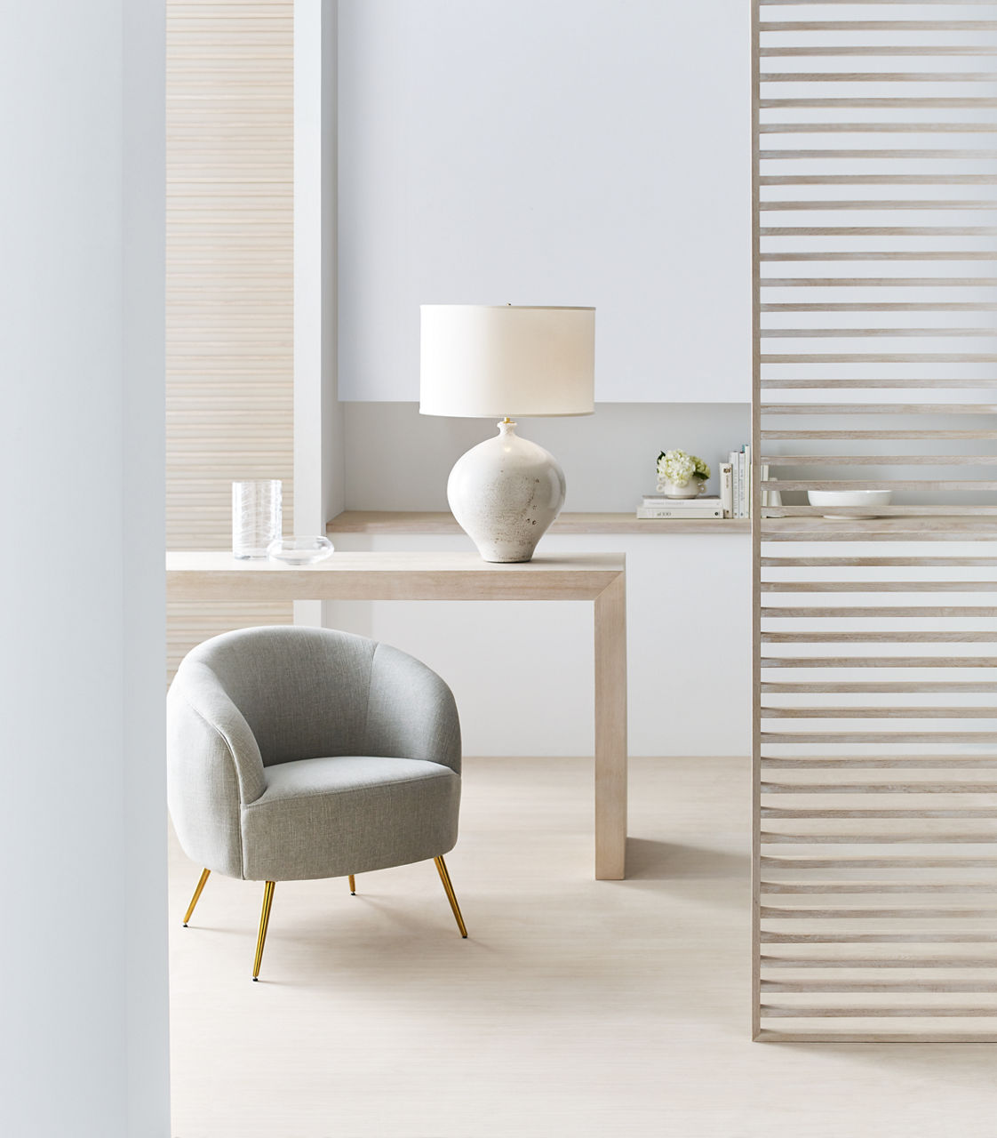 Gaios Table Lamp | Pharaoh White | Linen Shade