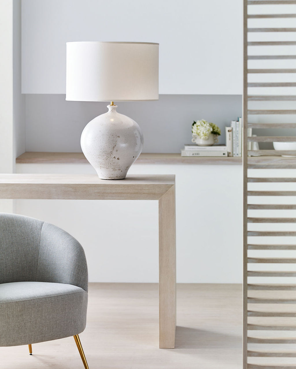 Gaios Table Lamp | Pharaoh White | Linen Shade