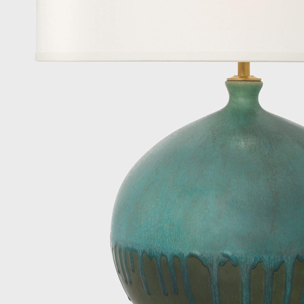 Gaios Table Lamp | Volcanic Verdi | Linen Shade
