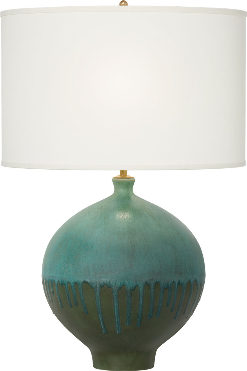 Gaios Table Lamp | Volcanic Verdi | Linen Shade