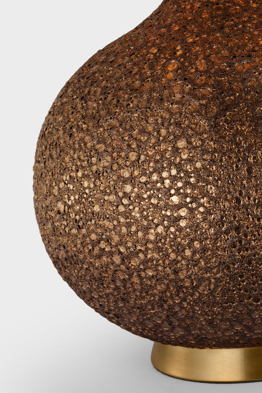 Hunlen Cordless Table Lamp | Burnt Gold | Linen Shade