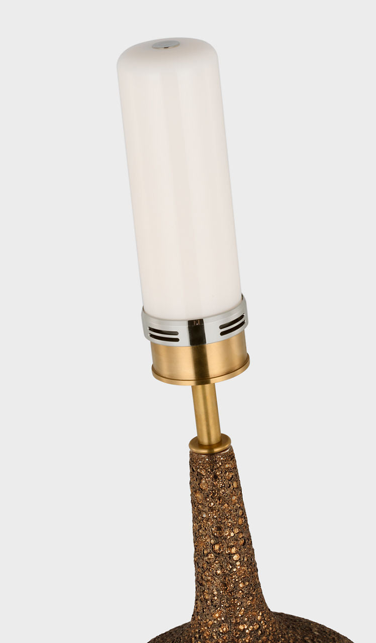 Hunlen Cordless Table Lamp | Burnt Gold | Linen Shade