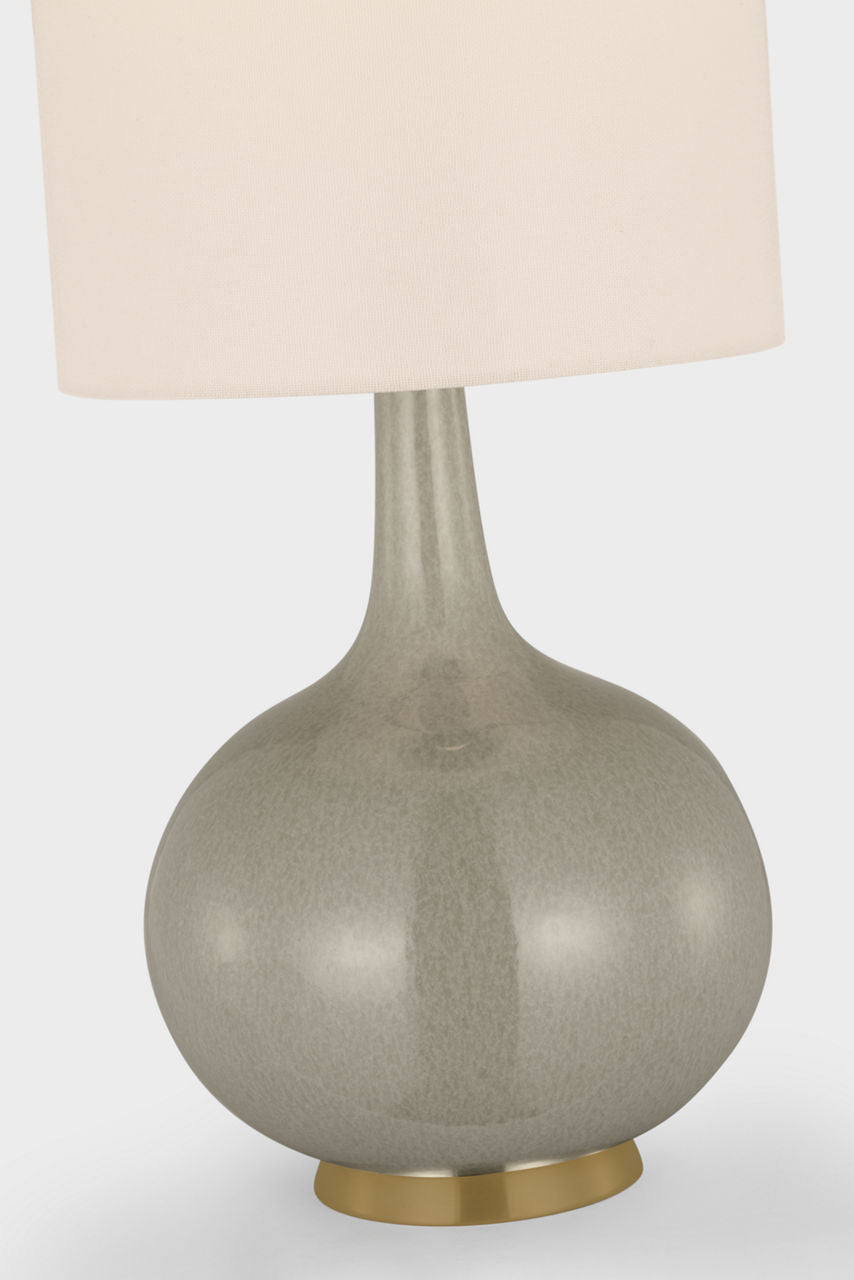 Hunlen Table Lamp | Shellish Gray | Linen Shade
