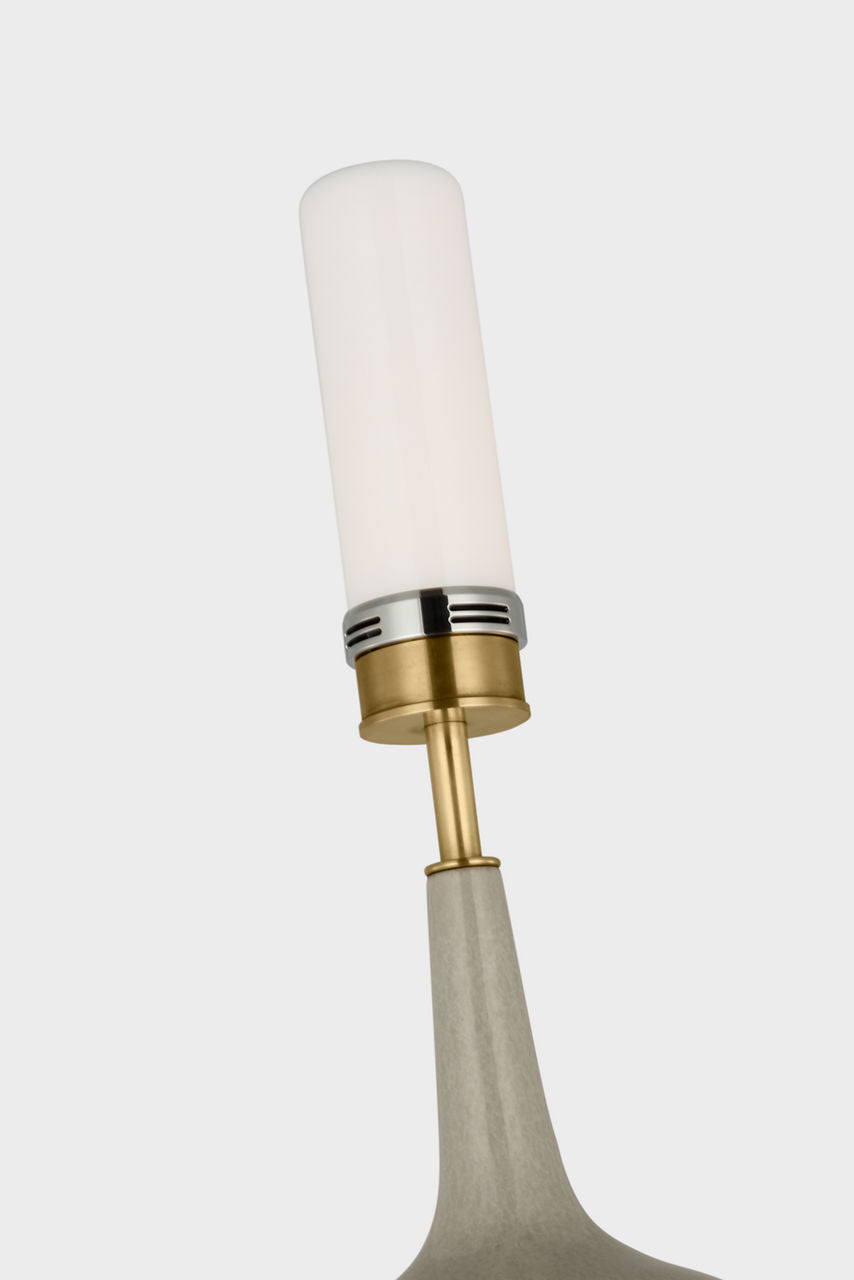 Hunlen Cordless Table Lamp | Shellish Gray | Linen Shade