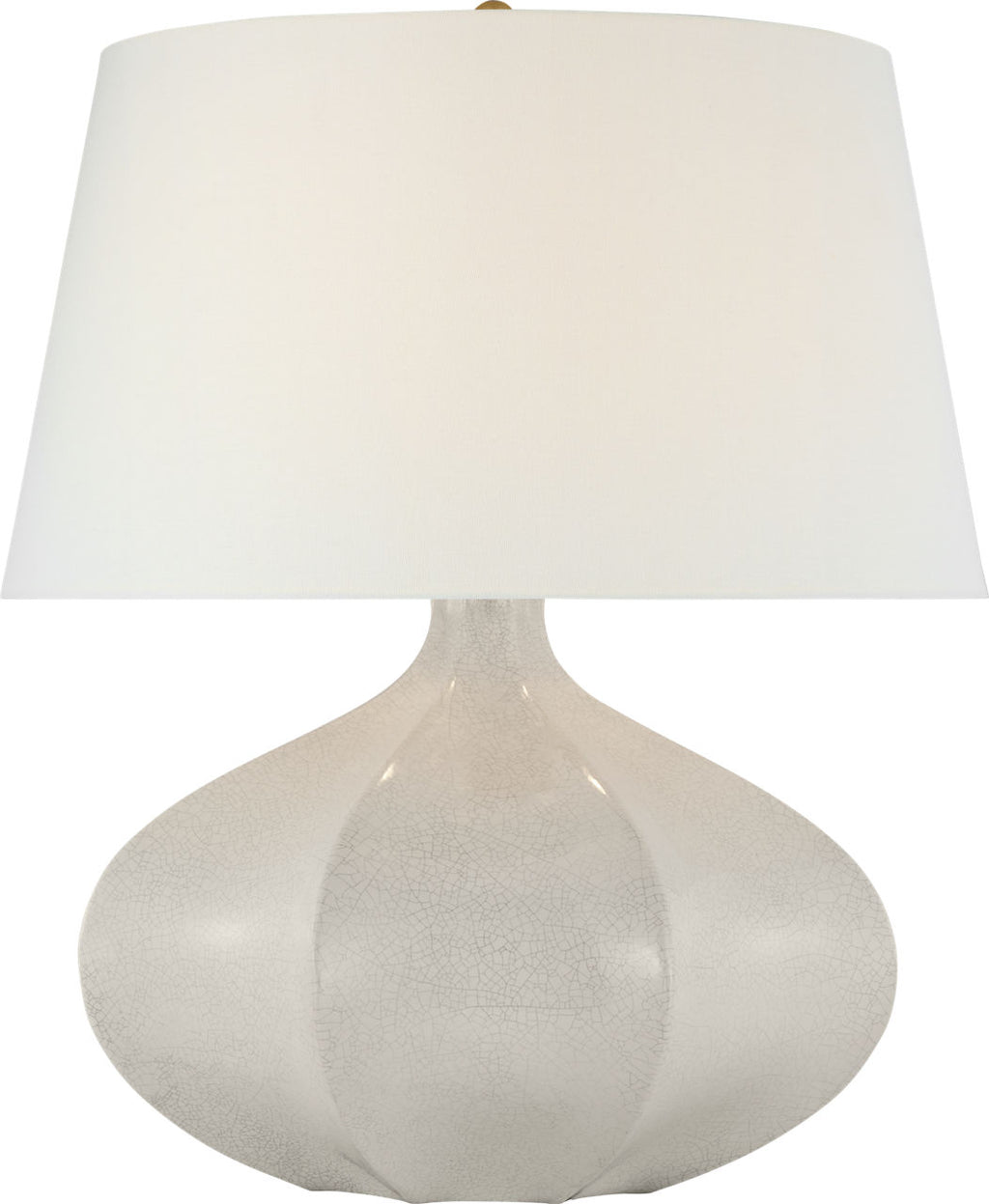 Rana Medium Wide Table Lamp | Bone Craquelure | Linen Shade