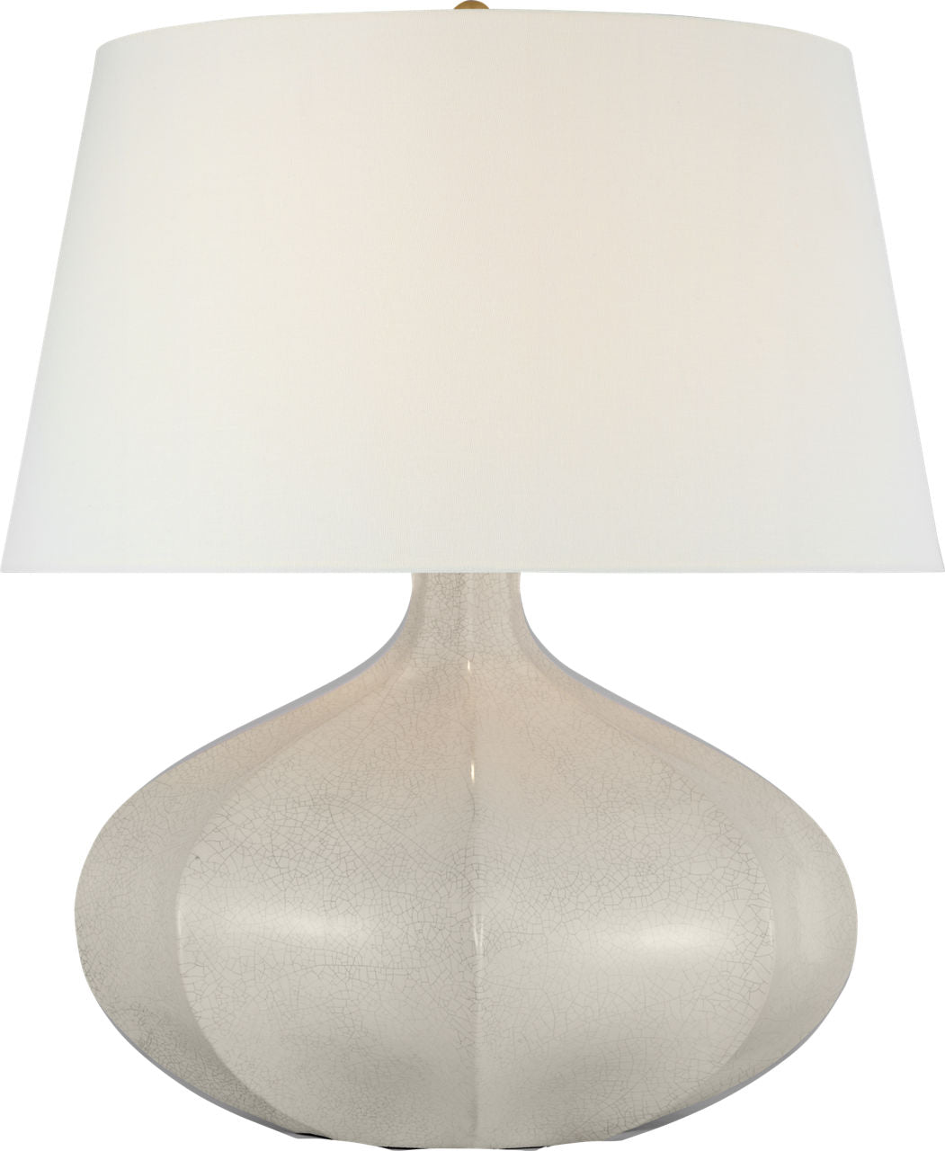 Rana Medium Wide Table Lamp | Bone Craquelure | Linen Shade