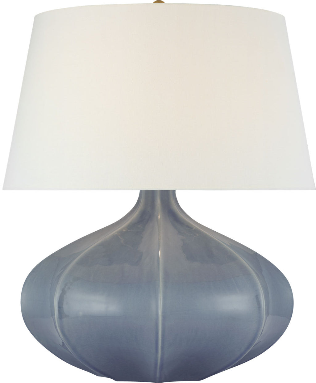 Rana Medium Wide Table Lamp | Polar Blue Crackle | Linen Shade