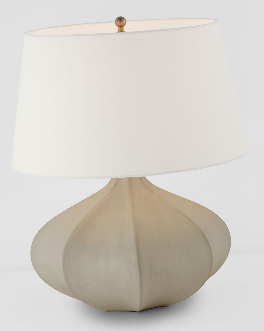 Rana Medium Wide Table Lamp | Stone White | Linen Shade