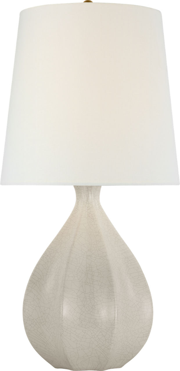 Rana Large Table Lamp | Bone Craquelure | Linen Shade