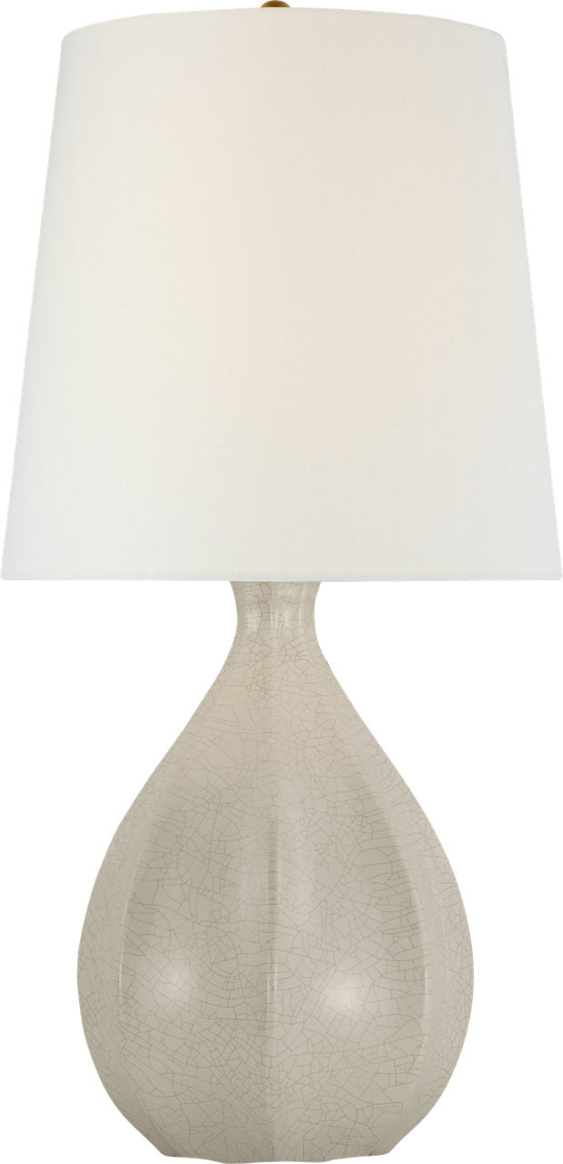 Rana Large Table Lamp | Bone Craquelure | Linen Shade