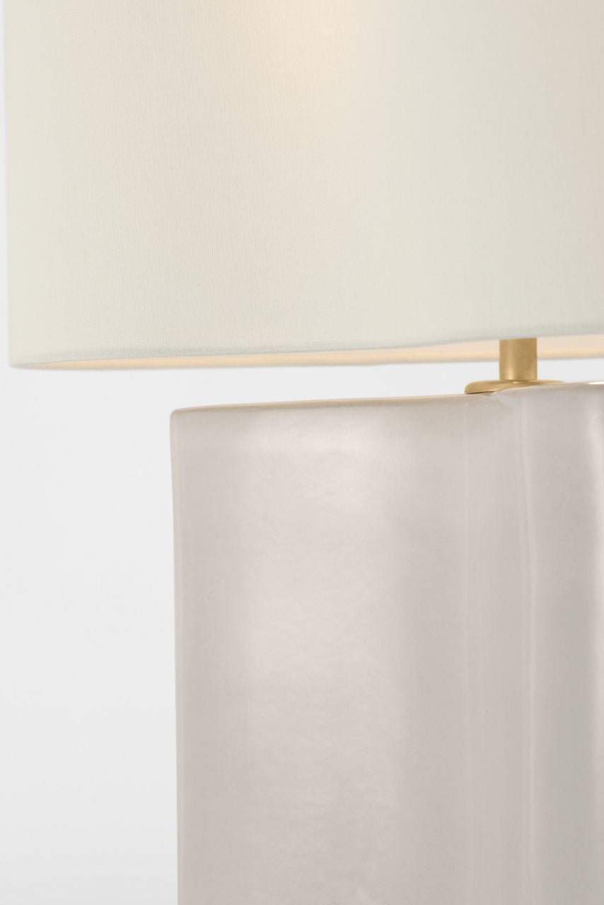Mishca Medium Table Lamp | Ivory | Linen Shade