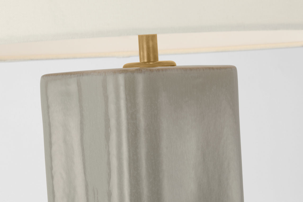 Mishca Large Table Lamp | Shellish Gray | Linen Shade