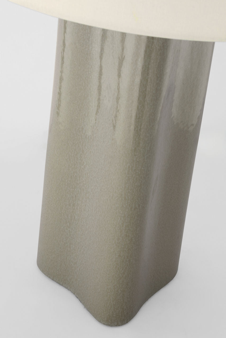 Mishca Large Table Lamp | Shellish Gray | Linen Shade