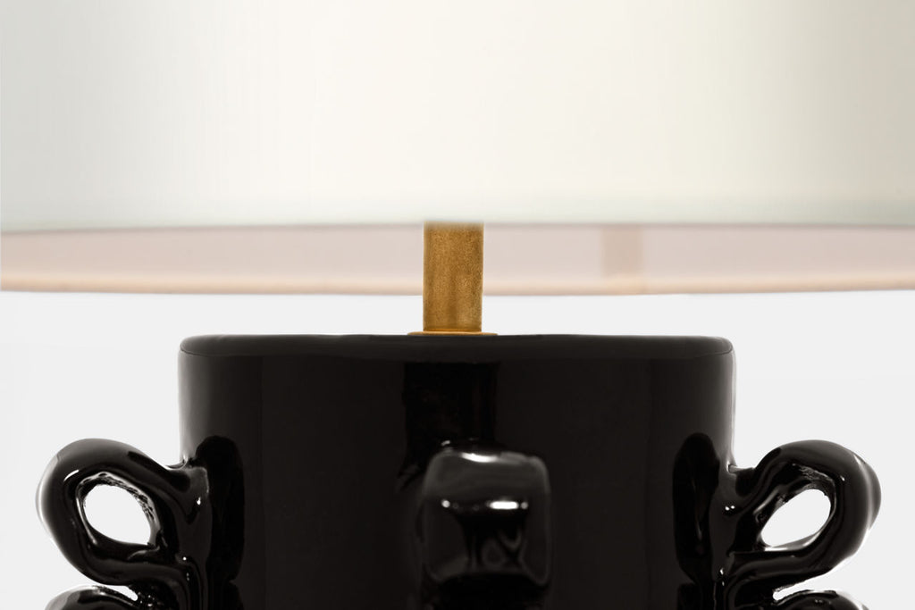 Amandine 25" Table Lamp | Raven Black | Linen Shade