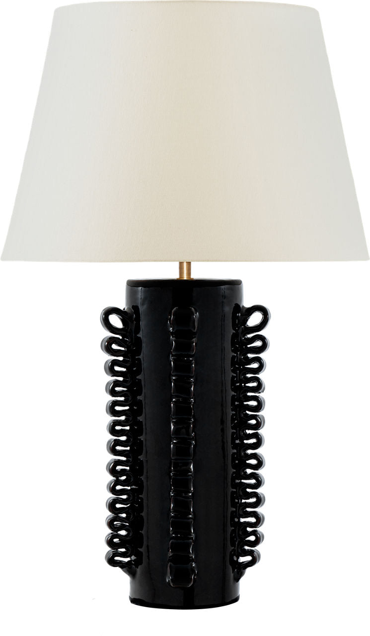 Amandine 25" Table Lamp | Raven Black | Linen Shade