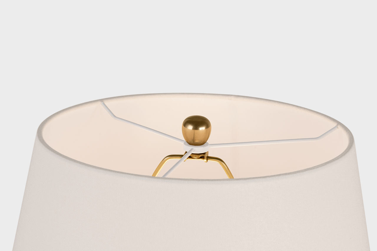 Rocco 27" Table Lamp | White | Linen Shade