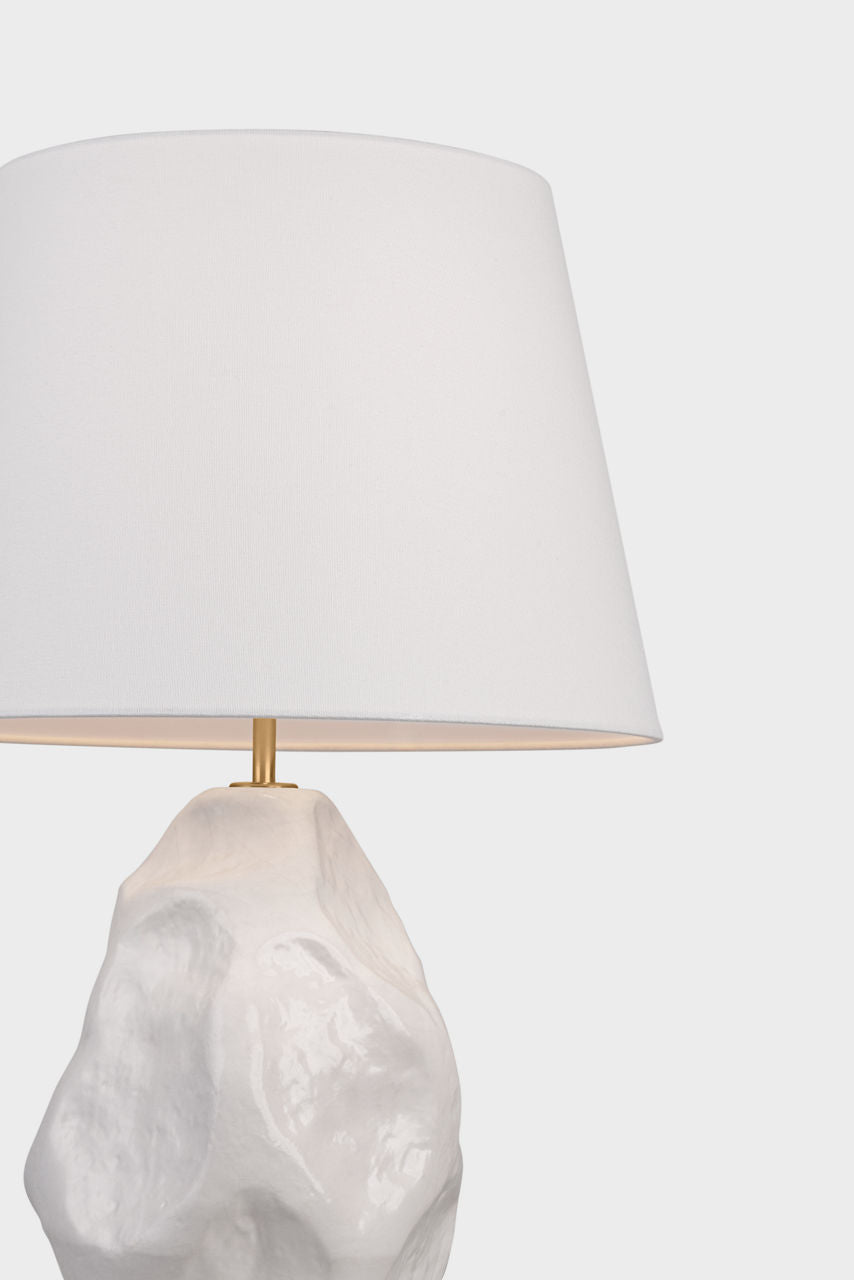 Rocco 27" Table Lamp | White | Linen Shade