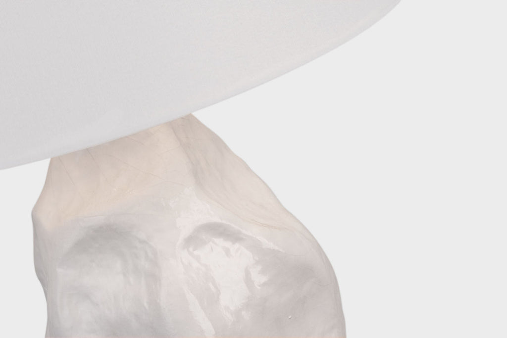 Rocco 27" Table Lamp | White | Linen Shade