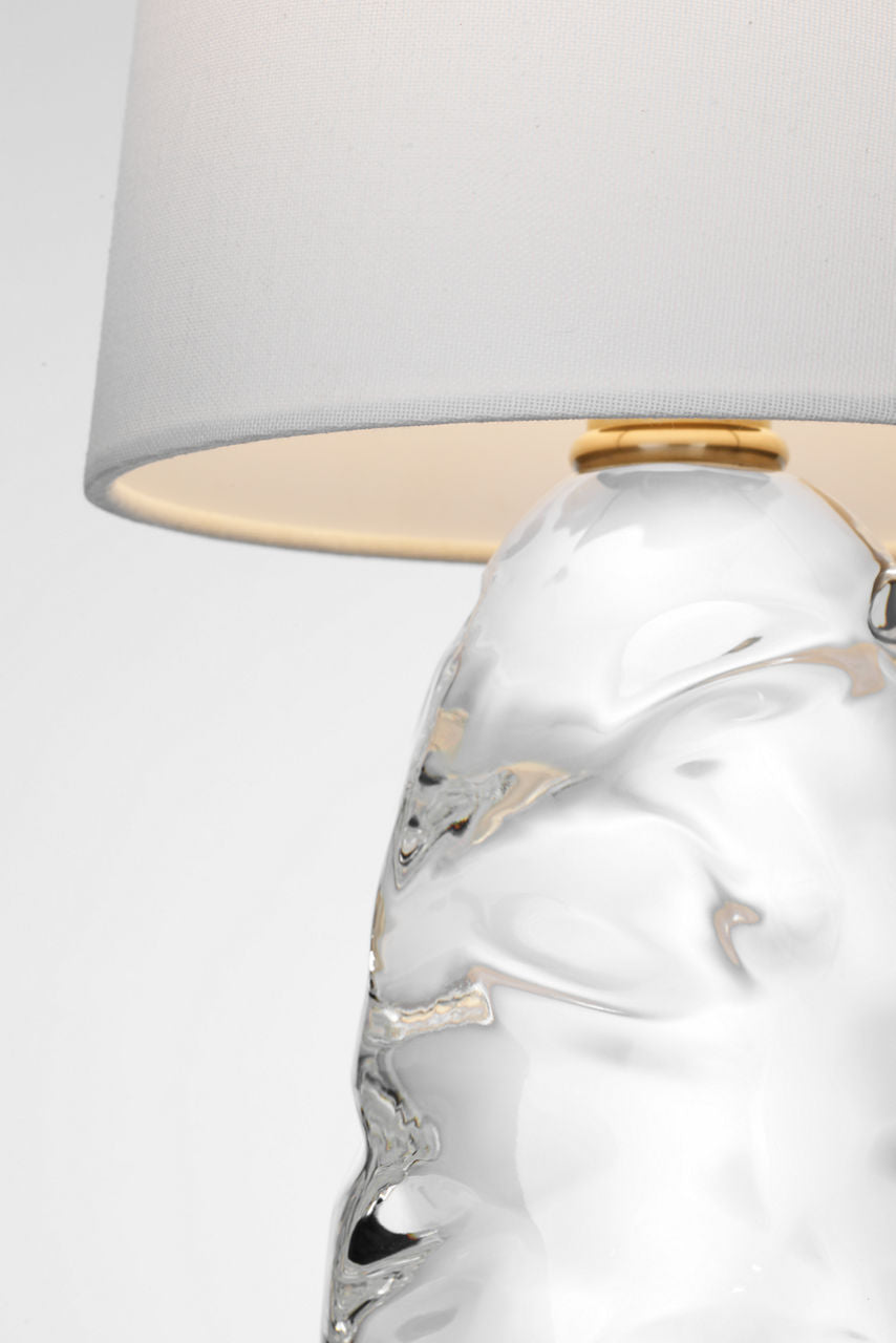 Lupin 16" Cordless Accent Lamp | Clear Glass | Linen Shade