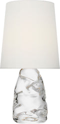 Lupin 16" Cordless Accent Lamp | Clear Glass | Linen Shade