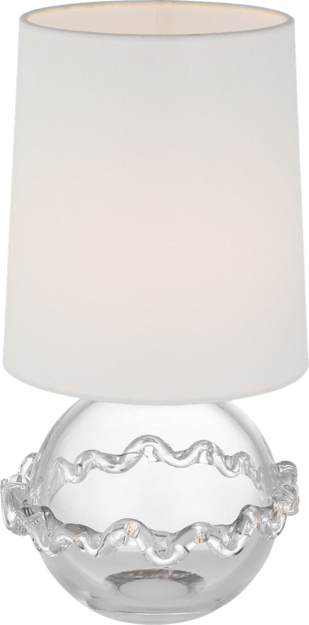 Breslin 16" Cordless Accent Lamp | Clear Glass | Linen Shade