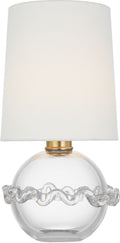Breslin 16" Cordless Accent Lamp | Clear Glass | Linen Shade