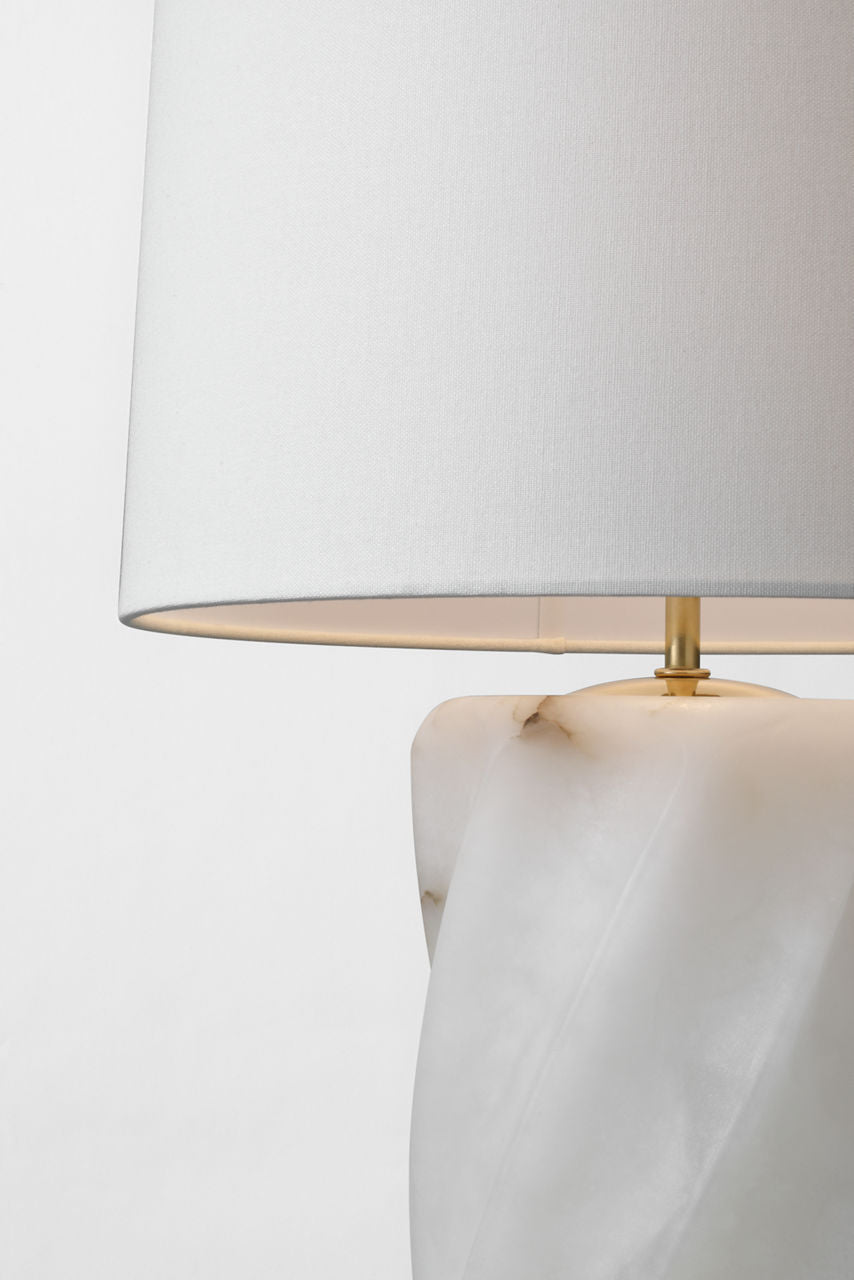 Ripley 25" Torsade Table Lamp | Alabaster | Linen Shade