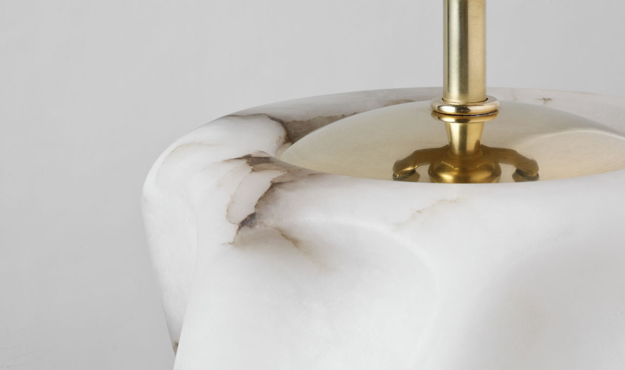Ripley 25" Torsade Table Lamp | Alabaster | Linen Shade