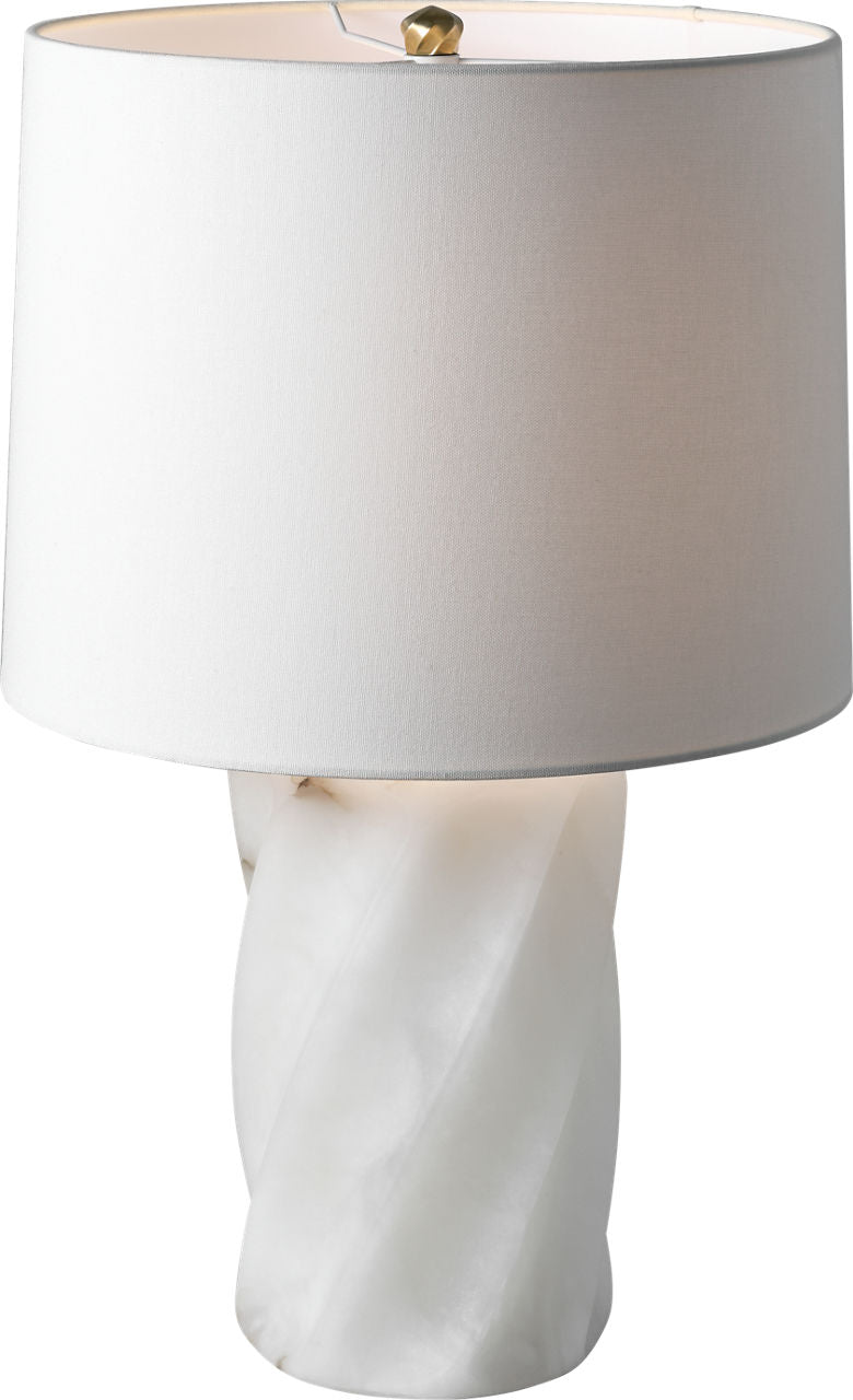 Ripley 25" Torsade Table Lamp | Alabaster | Linen Shade