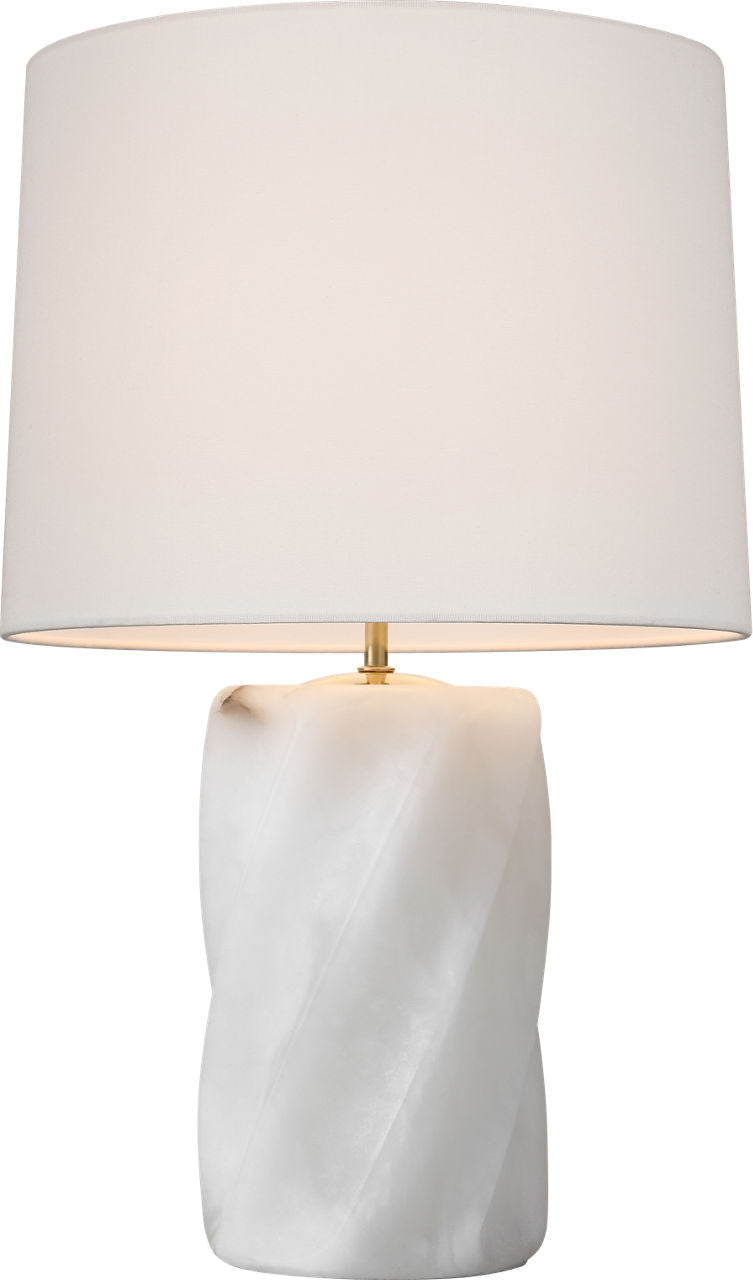 Ripley 25" Torsade Table Lamp | Alabaster | Linen Shade