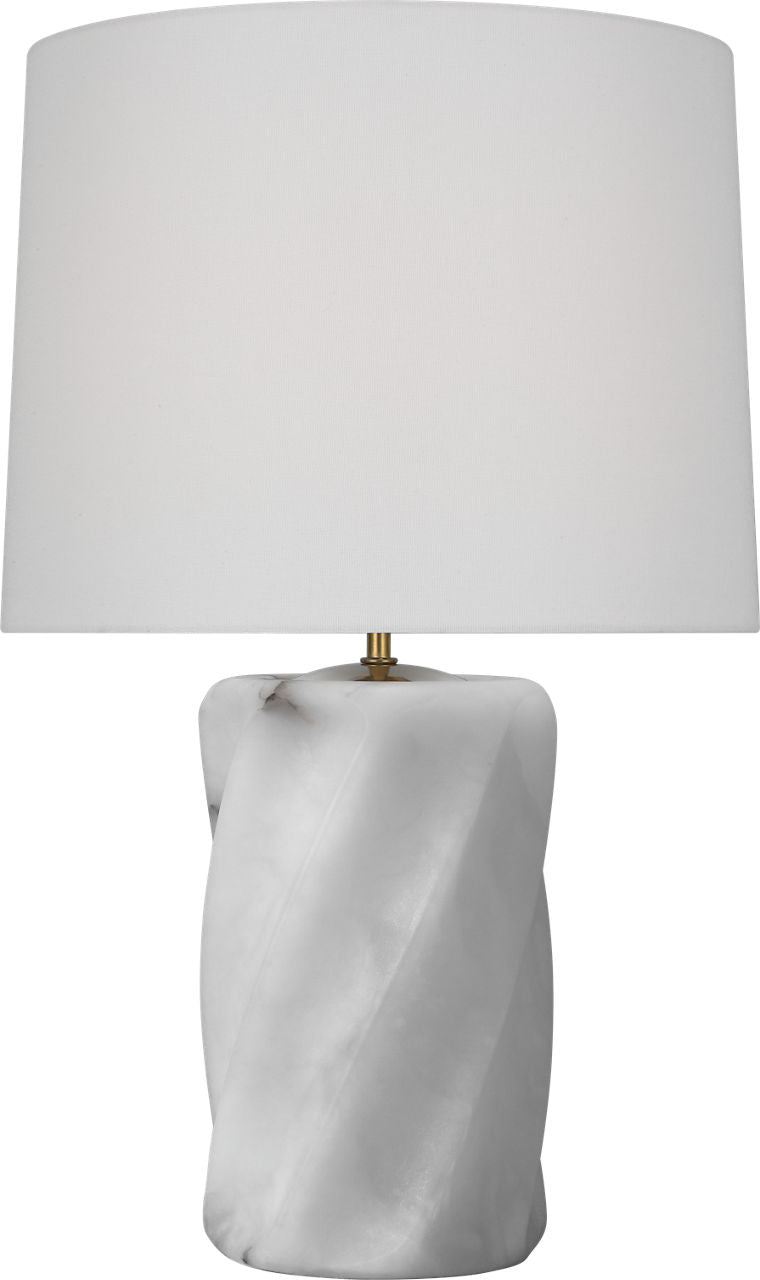 Ripley 25" Torsade Table Lamp | Alabaster | Linen Shade