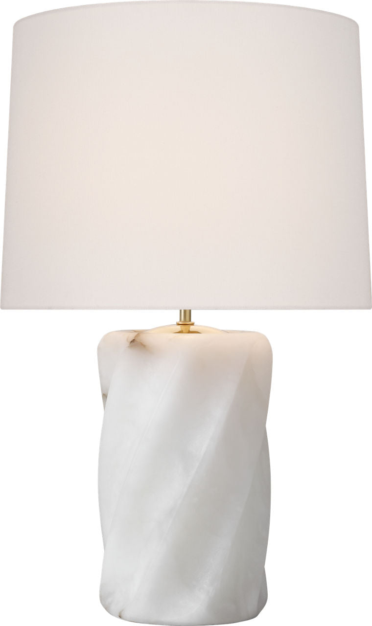 Ripley 25" Torsade Table Lamp | Alabaster | Linen Shade