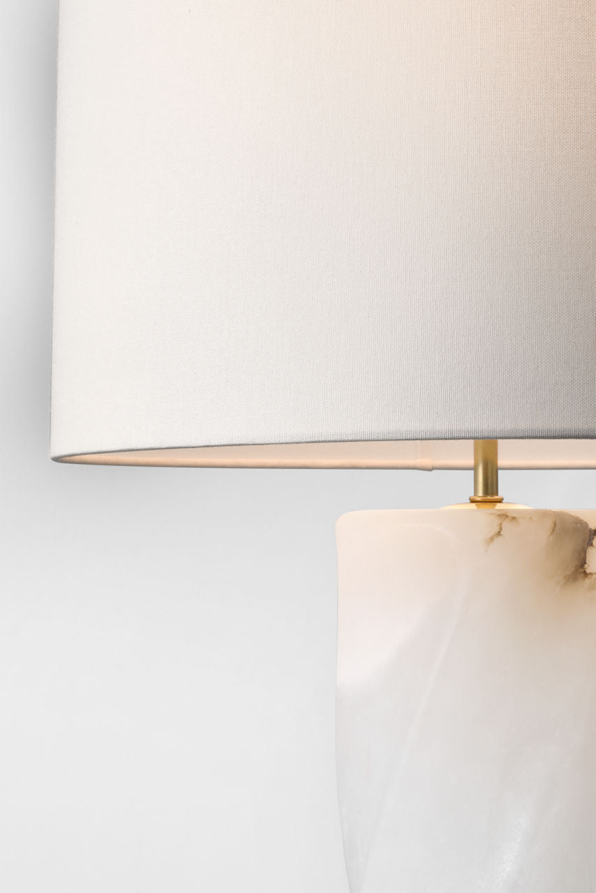 Ripley 29" Torsade Table Lamp | Alabaster | Linen Shade