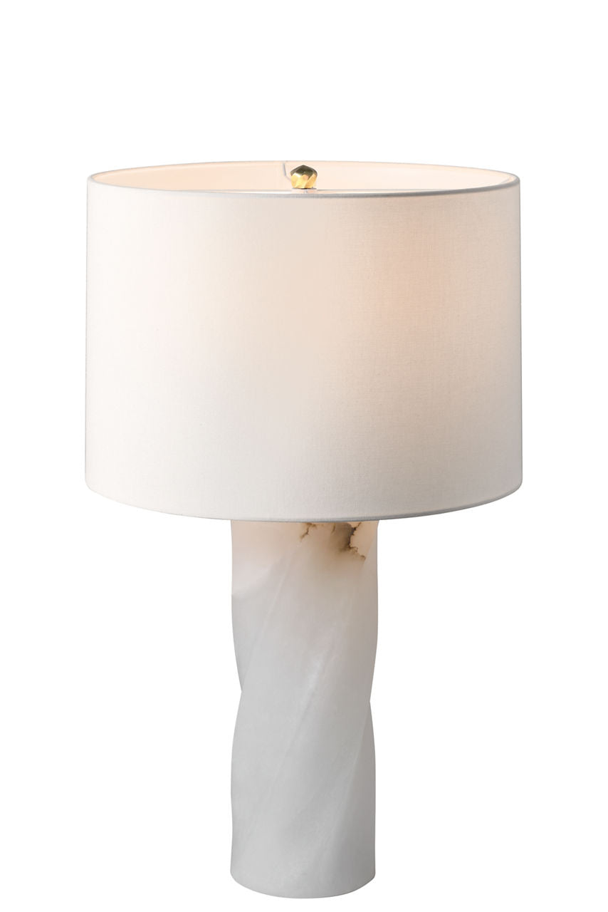 Ripley 29" Torsade Table Lamp | Alabaster | Linen Shade