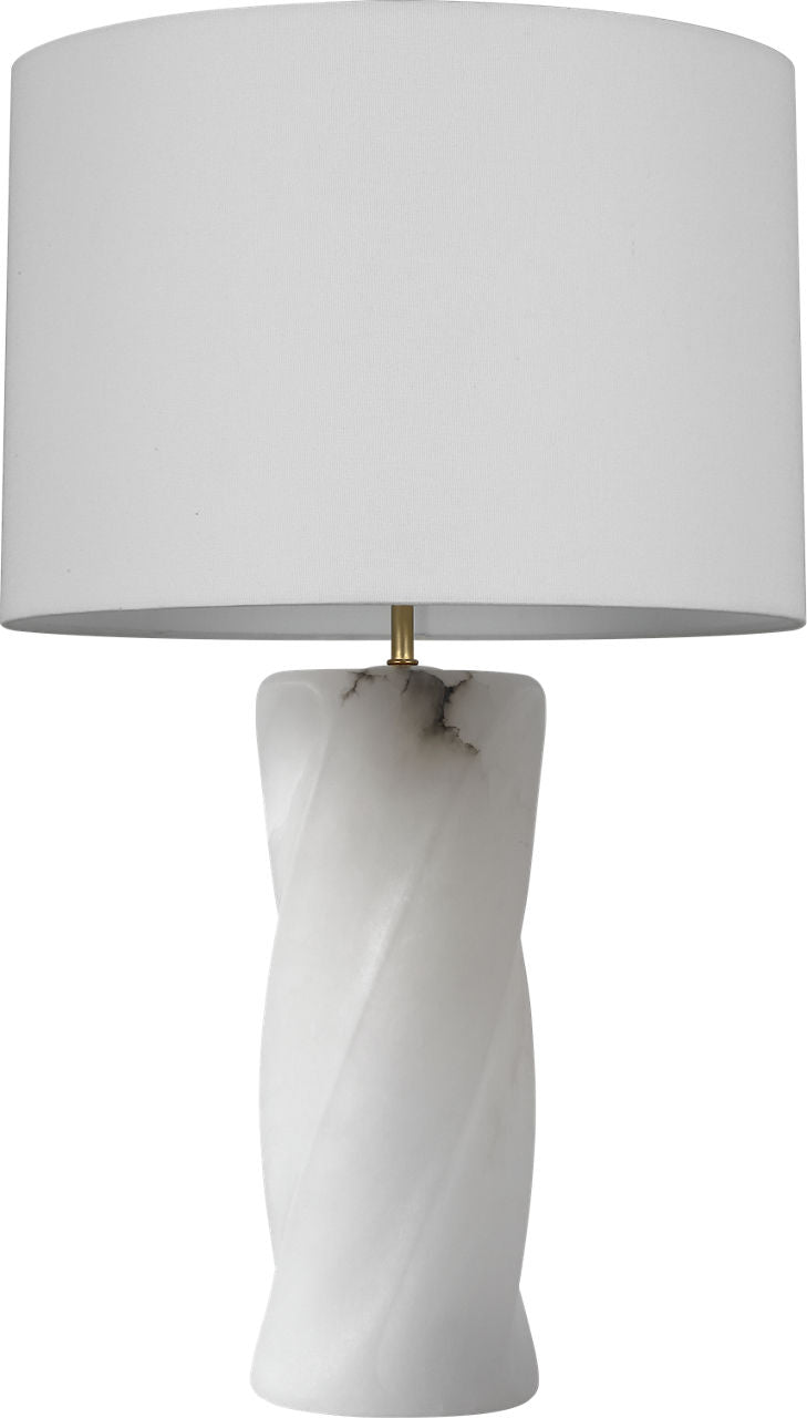 Ripley 29" Torsade Table Lamp | Alabaster | Linen Shade