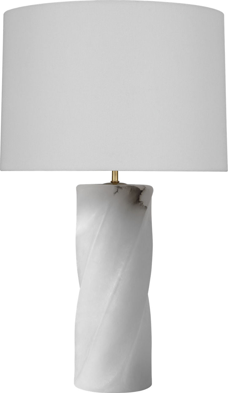 Ripley 29" Torsade Table Lamp | Alabaster | Linen Shade