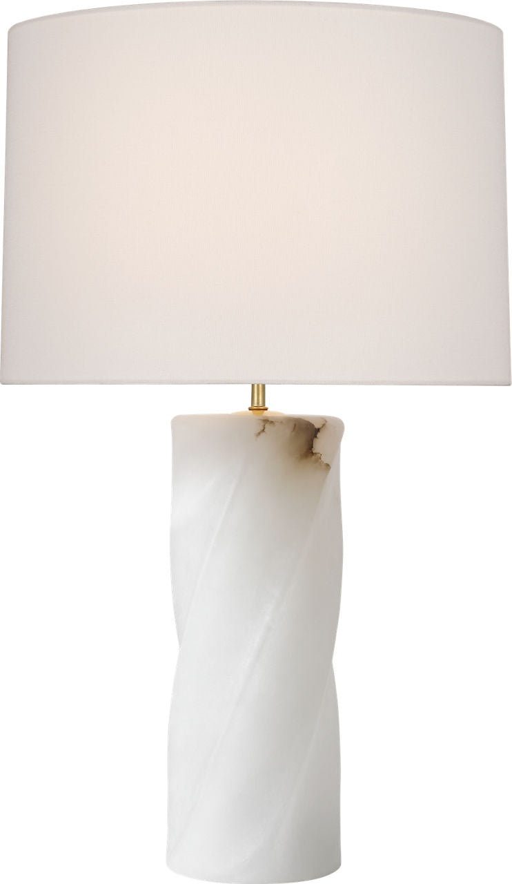 Ripley 29" Torsade Table Lamp | Alabaster | Linen Shade