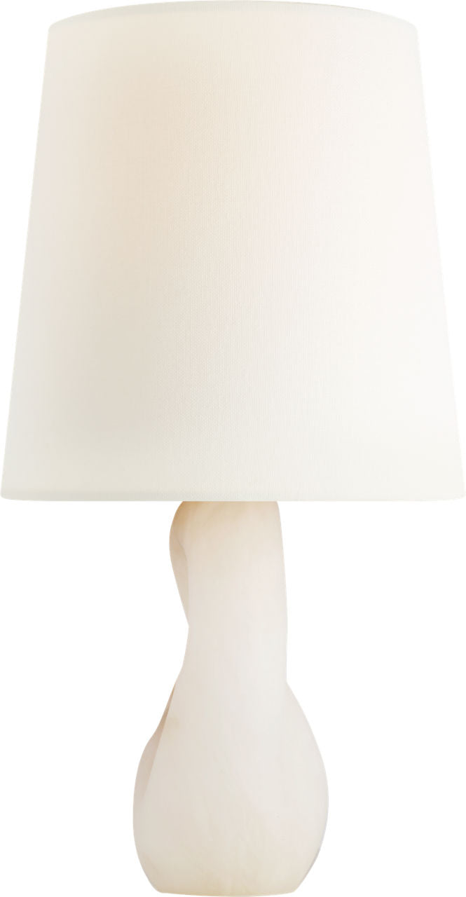 Adria 16" Cordless Table Lamp | Alabaster | Linen Shade