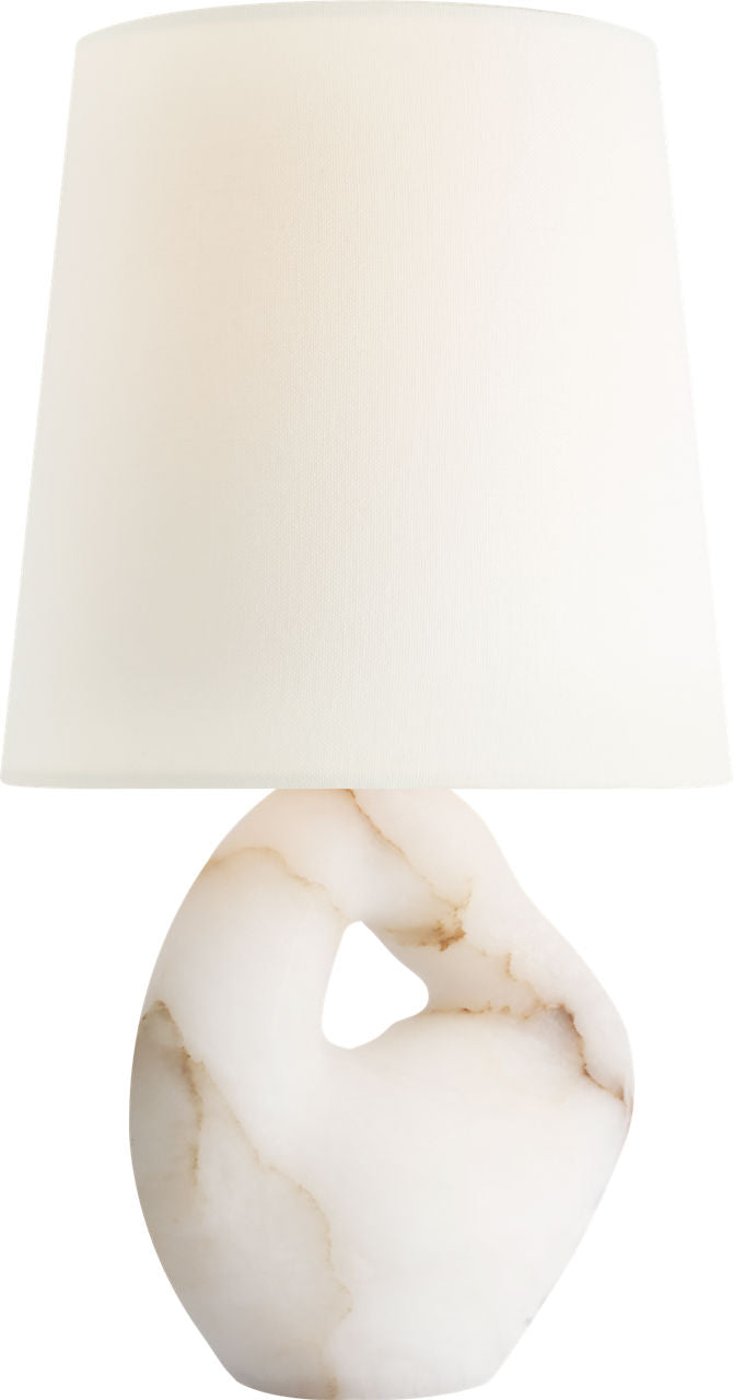 Adria 16" Table Lamp | Alabaster | Linen Shade