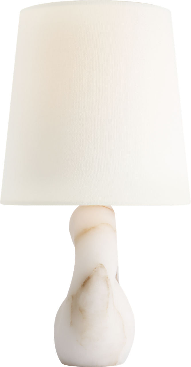 Adria 16" Table Lamp | Alabaster | Linen Shade