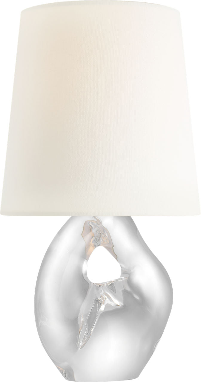 Adria 16" Cordless Table Lamp | Crystal | Linen Shade