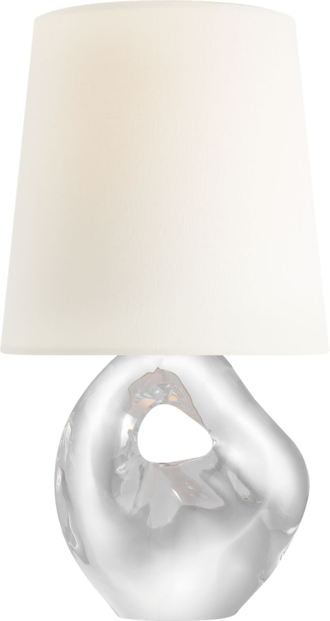 Adria 16" Cordless Table Lamp | Crystal | Linen Shade