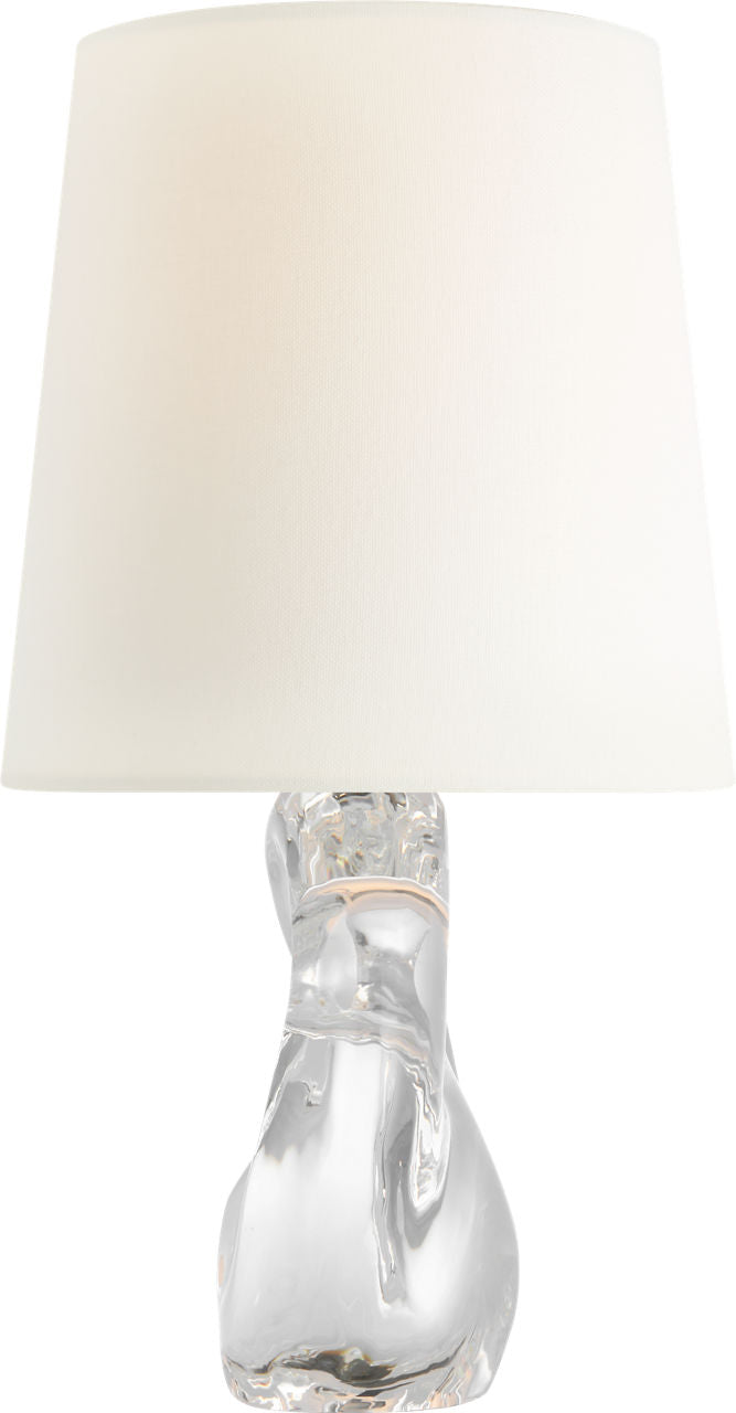 Adria 16" Cordless Table Lamp | Crystal | Linen Shade