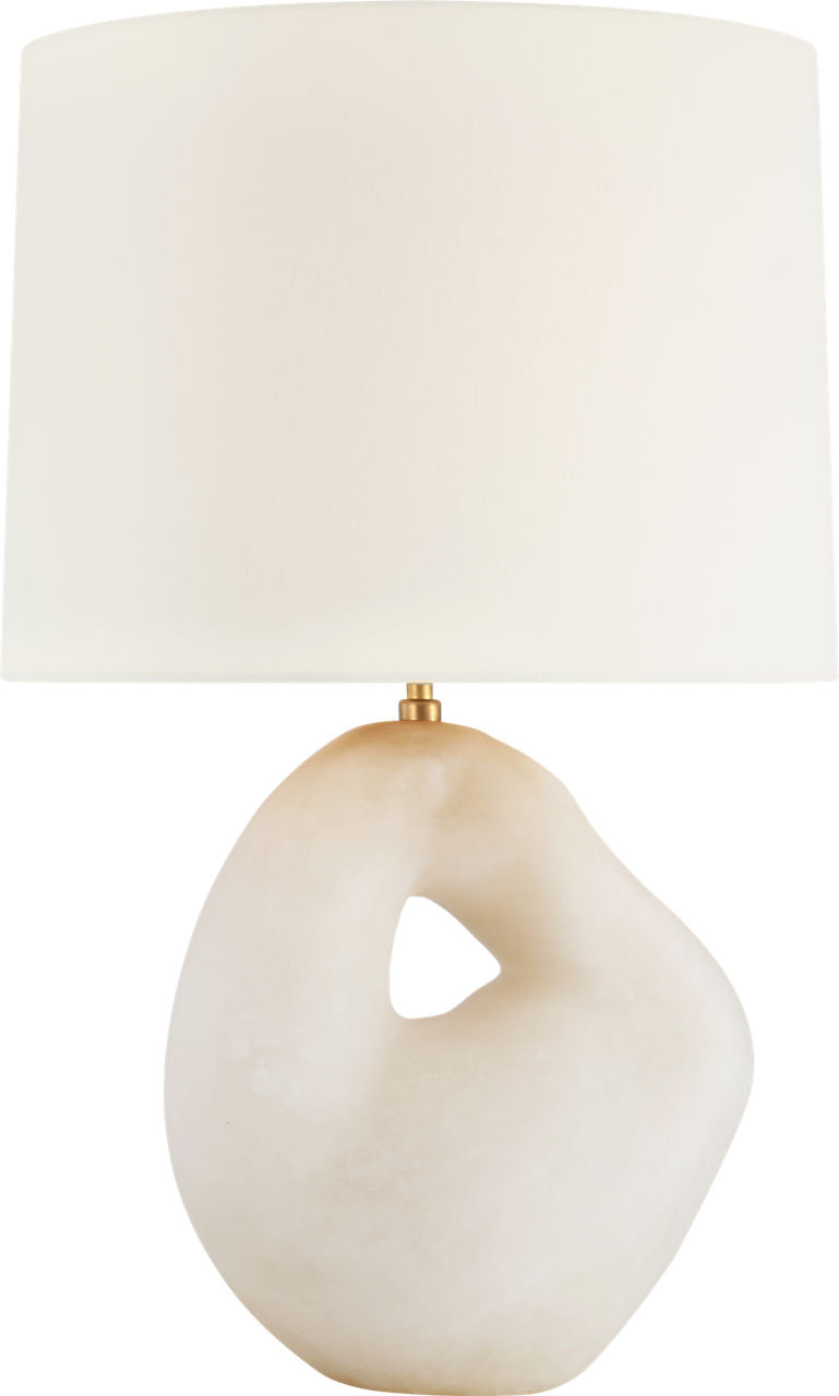 Adria 25" Cordless Table Lamp | Alabaster | Linen Shade