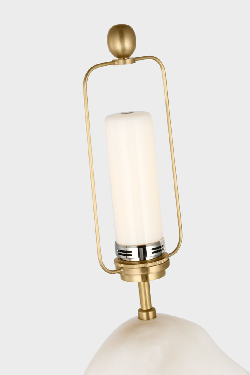 Adria 25" Cordless Table Lamp | Alabaster | Linen Shade
