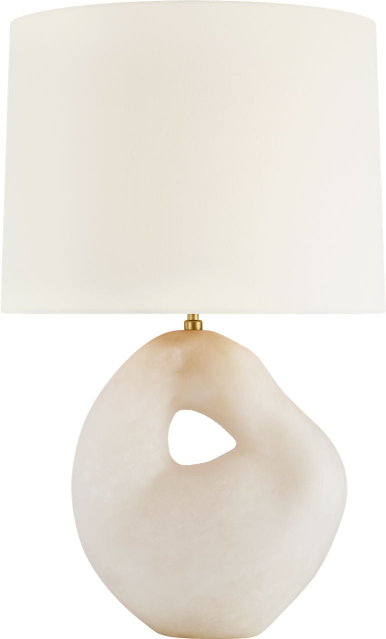 Adria 25" Cordless Table Lamp | Alabaster | Linen Shade