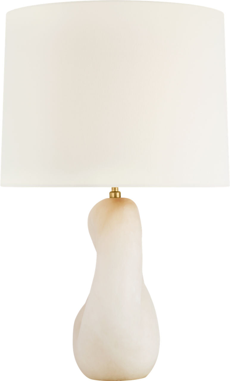 Adria 25" Cordless Table Lamp | Alabaster | Linen Shade