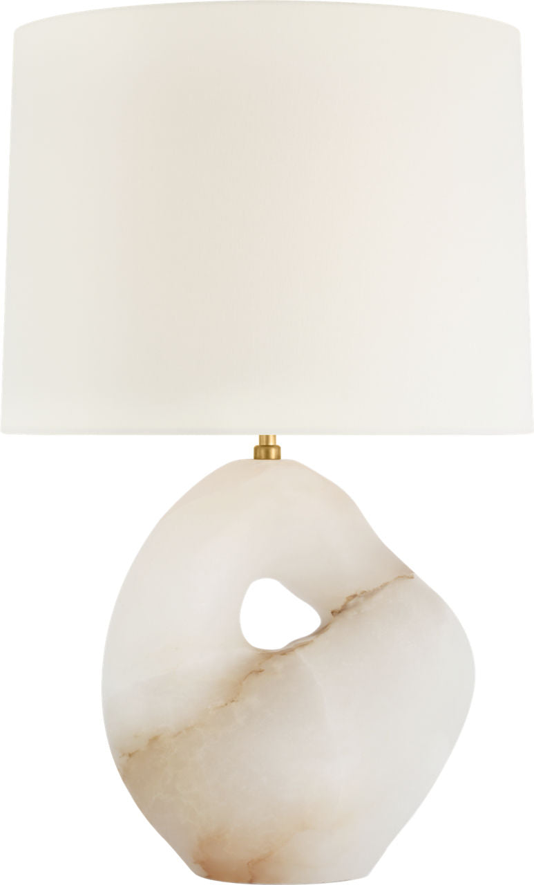 Adria 25" Table Lamp | Alabaster | Linen Shade